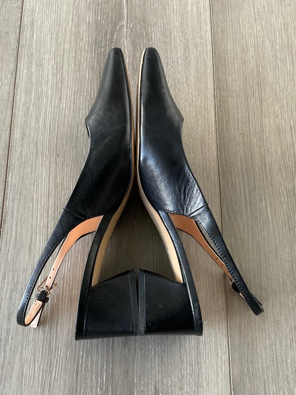 FRANCO SARTO Jacer Slingback Pump Block Heel in Black Leather Size 9.5 - Picture 10 of 14